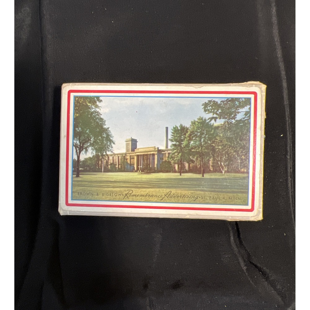 Vintage 1947 Brown & Bigelow Advertising Playing Cards in box Full Deck & Jokers